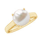 Freshwater Pearl Solitaire with Diamond Ring
