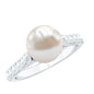 Cultured 7.4 Carat Freshwater Pearl Engagement Ring with Diamond