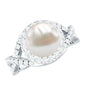 7.4 Carat Freshwater Pearl Engagement Ring with Moissanite Crossover Shank