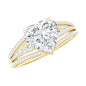 2 Carat Moissanite Heart Designer Engagement Ring with Split Shank