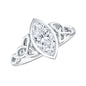 Moissanite 1 Carat Marquise Cut Engagement Ring in Bezel Setting