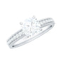 1.7 Carat Cushion Cut Moissanite Solitaire Engagement Ring with Beaded Details