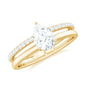 Pear Cut Solitaire Moissanite Double Band Engagement Ring