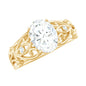 1.2 Carat Oval Cut Vintage Inspired Moissanite Filigree Engagement Ring