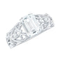 1.8 Carat Emerald Cut Moissanite Vintage Inspired Solitaire Ring
