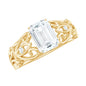 1.8 Carat Emerald Cut Moissanite Vintage Inspired Solitaire Ring