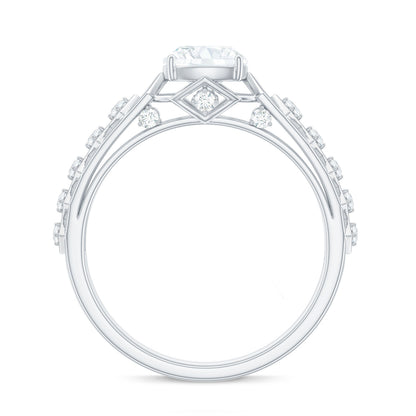 1.7 Carat Cushion Cut Certified Moissanite Solitaire Engagement Ring