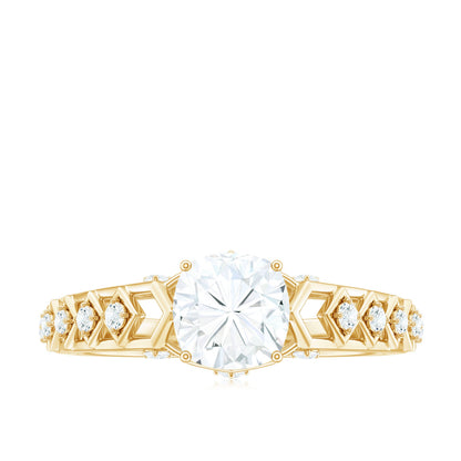 1.7 Carat Cushion Cut Certified Moissanite Solitaire Engagement Ring