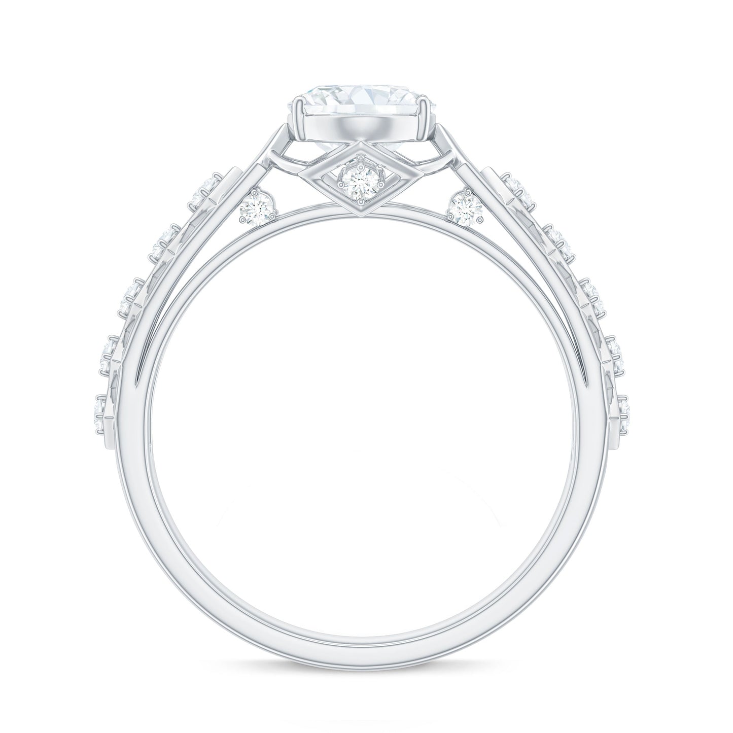 1.2 Carat Oval Cut Moissanite Solitaire Engagement Ring