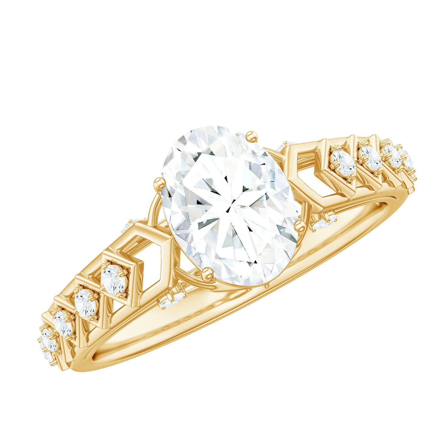 1.2 Carat Oval Cut Moissanite Solitaire Engagement Ring