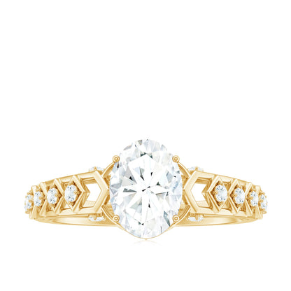 1.2 Carat Oval Cut Moissanite Solitaire Engagement Ring