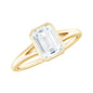 1.8 Carat Emerald Cut Moissanite Bezel Set Engagement Ring with Split Shank