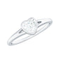0.5 Carat Heart Shape Moissanite Solitaire Ring with Split Shank