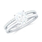 1.7 Carat Certified Moissanite Solitaire Double Band Engagement Ring