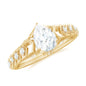 Art Deco Inspired Brilliant Cut Moissanite Solitaire Engagement Ring
