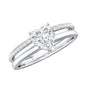 1.5 Carat Heart Shape Moissanite Double Band Engagement Ring