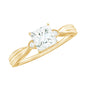 0.7 Carat Princess Cut Moissanite Solitaire Promise Ring for Her