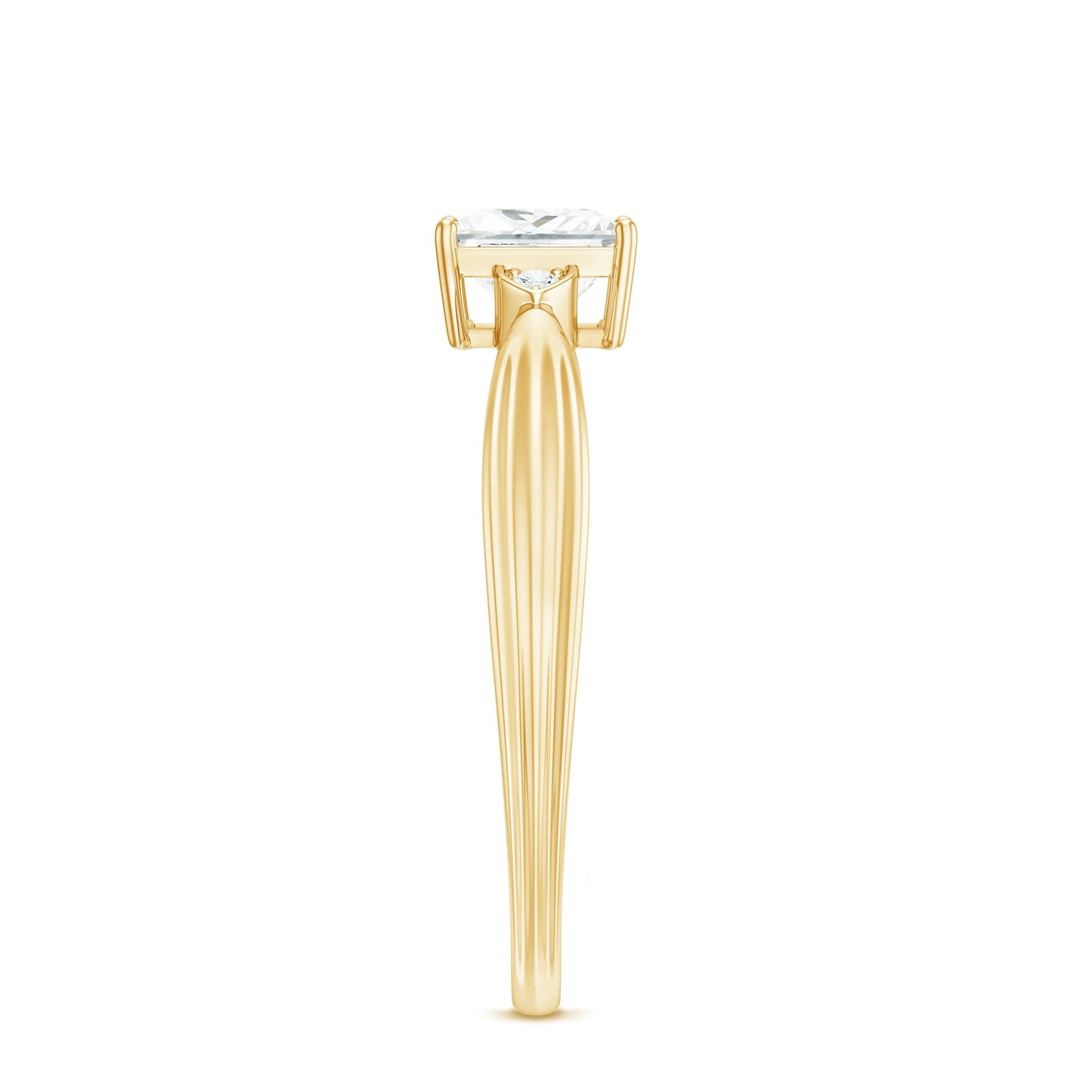 0.7 Carat Princess Cut Moissanite Solitaire Promise Ring for Her