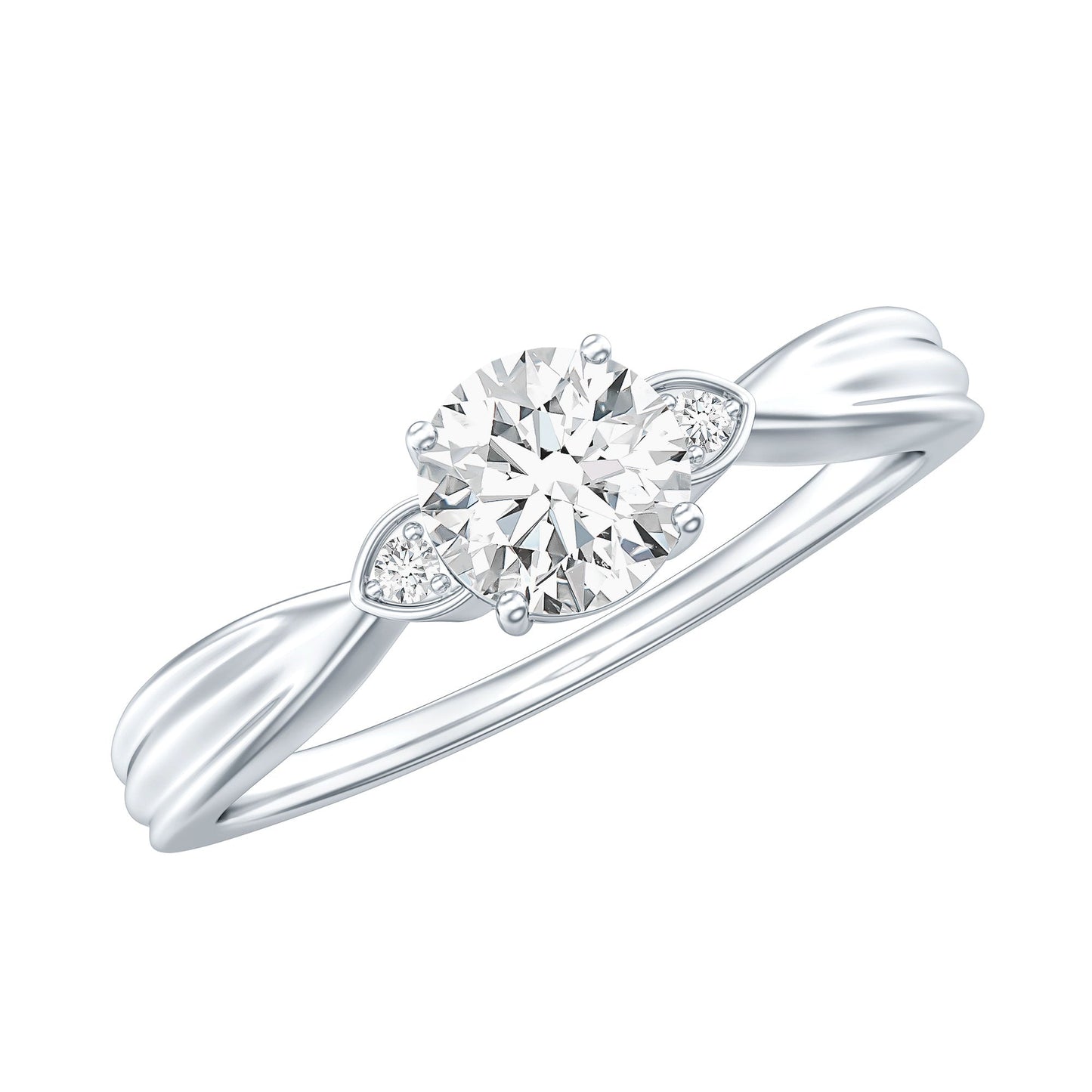 Round Moissanite Solitaire Engagement Ring for Her
