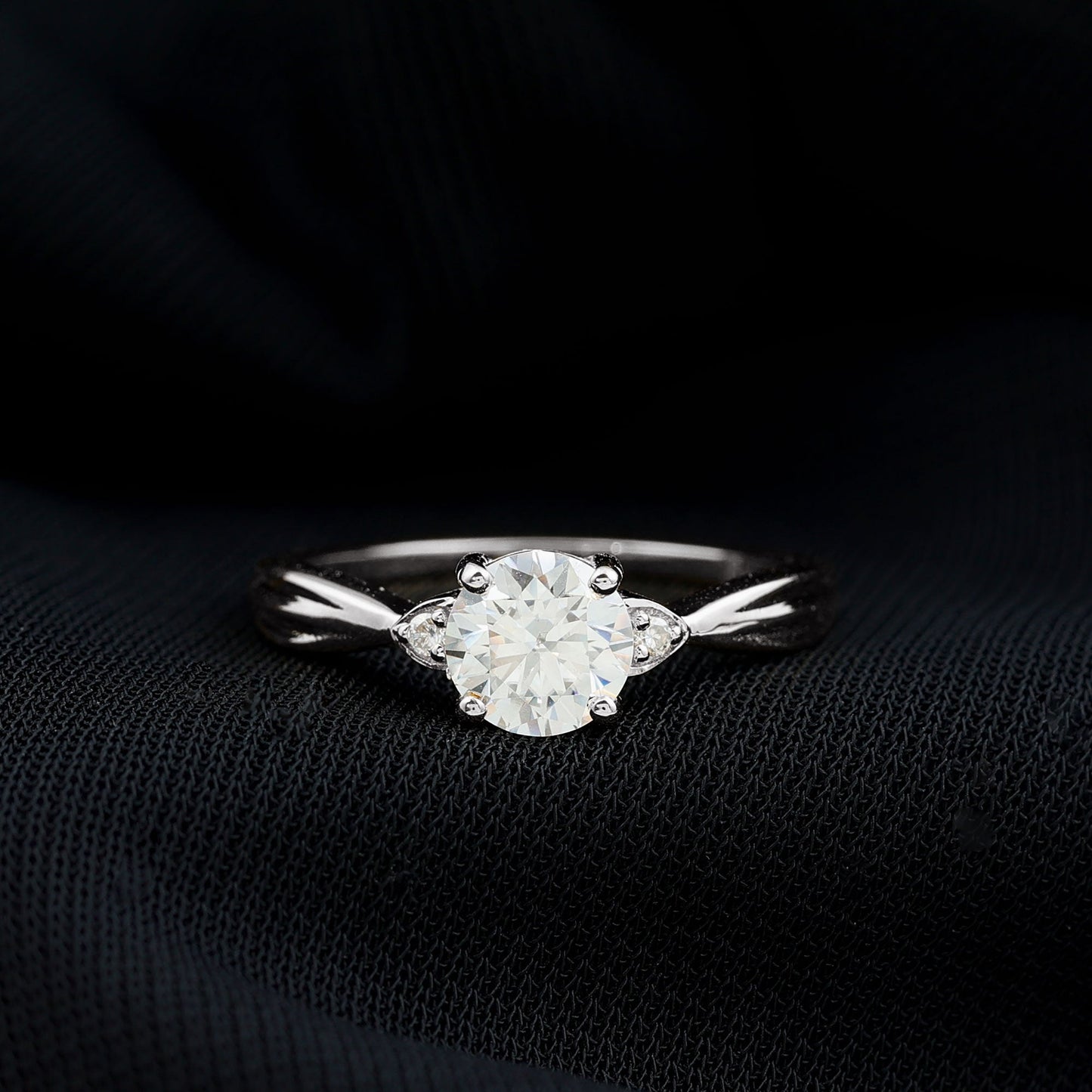 Round Moissanite Solitaire Engagement Ring for Her