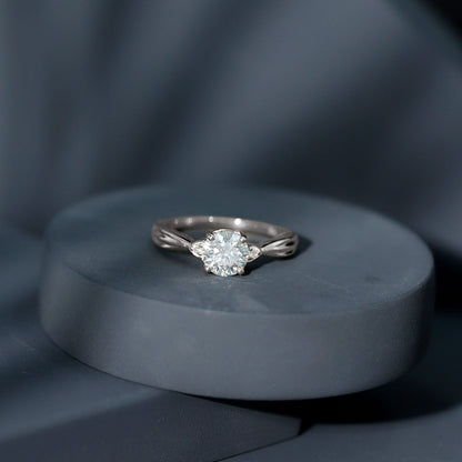 Round Moissanite Solitaire Engagement Ring for Her