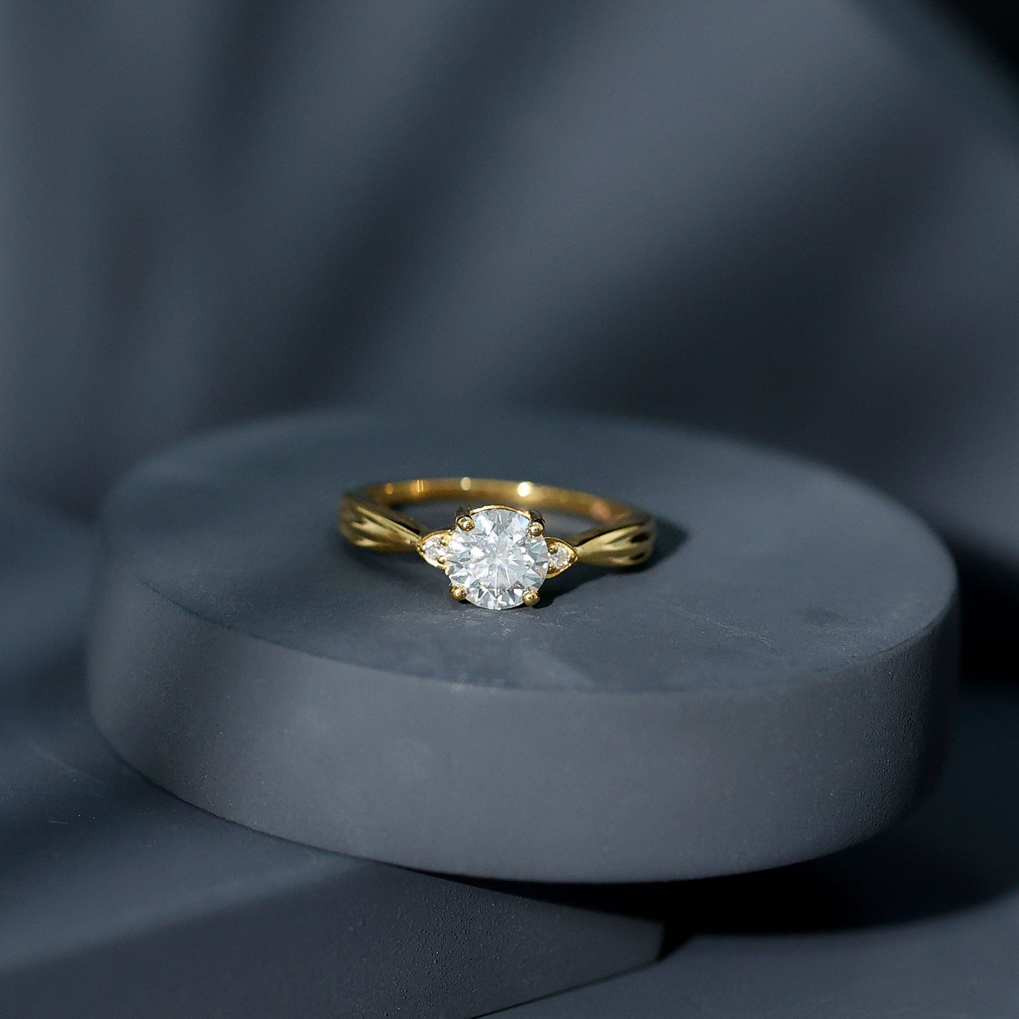 Round Moissanite Solitaire Engagement Ring for Her