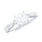Brilliant Cut 1.7 Carat Moissanite Cushion Engagement Ring