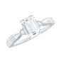 1.8 Carat Emerald Cut Certified Moissanite Engagement Ring for Women