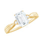 1.8 Carat Emerald Cut Certified Moissanite Engagement Ring for Women