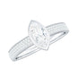 0.7 Carat Marquise Cut Moissanite Engagement Ring in Bezel Setting