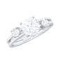 Certified Moissanite Solitaire Double Band Engagement Ring