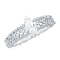0.7 Carat Marquise Cut Certified Moissanite Solitaire Engagement Ring