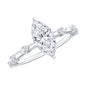Large Marquise Cut Moissanite Solitaire Engagement Ring