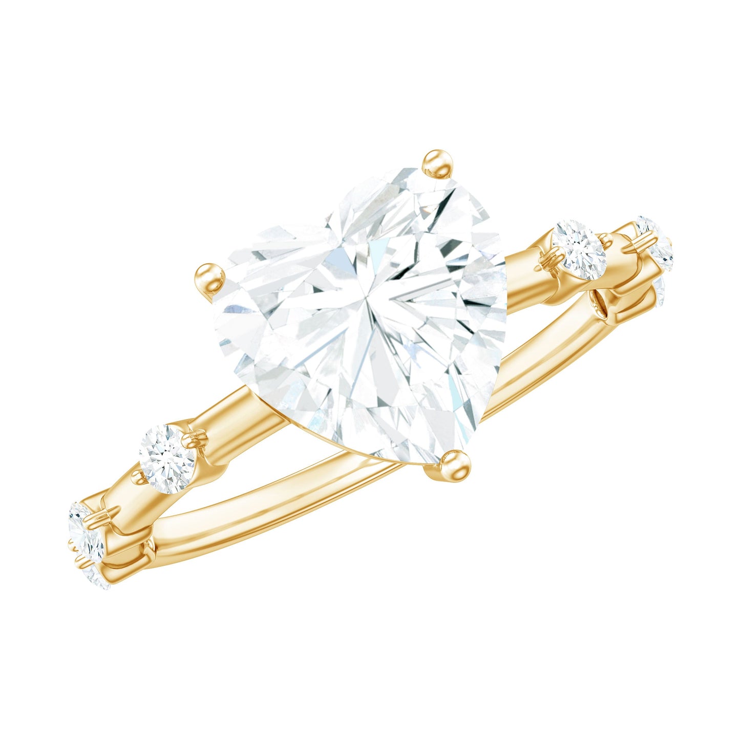 2 Carat Heart Shaped Moissanite Engagement Ring for Women