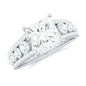 Princess Cut Moissanite Engagement Ring with Side Stones