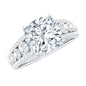 3 Carat Cushion Cut Moissanite Engagement Ring with Side Stones