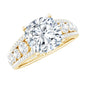 3 Carat Cushion Cut Moissanite Engagement Ring with Side Stones