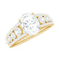 Certified Moissanite Oval Engagement Ring with Side Stones
