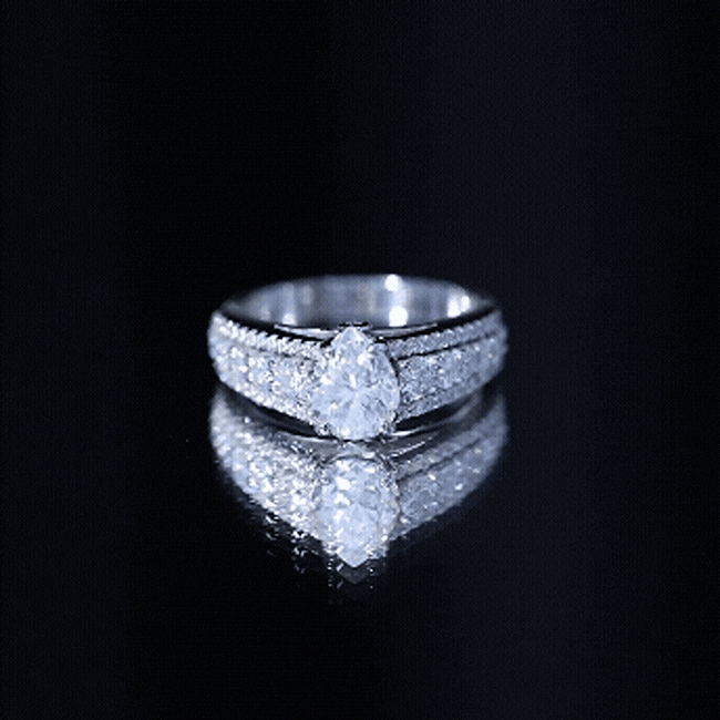 1.3 Carat Pear Shape Moissanite Vintage Inspired Engagement Ring