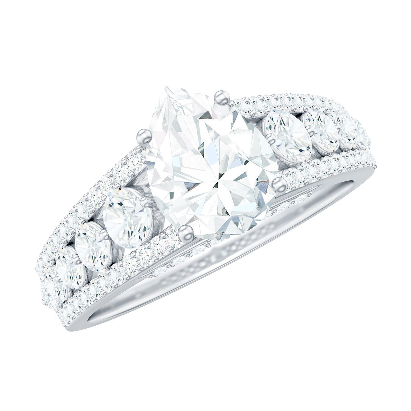 1.3 Carat Pear Shape Moissanite Vintage Inspired Engagement Ring
