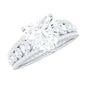 2 Carat Heart Moissanite Solitaire Statement Ring With Side Stones
