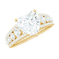 2 Carat Heart Moissanite Solitaire Statement Ring With Side Stones