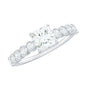 Square Cut Moissanite Engagement Ring with Side Stones