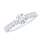 Certified 0.5 Carat Round Moissanite Engagement Ring with Side Stones