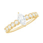 0.7 Carat Marquise Cut Moissanite Solitaire Engagement Ring with Side Stones