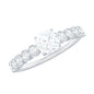 1.7 Carat Cushion Cut Moissanite Solitaire Engagement Ring with Side Stones