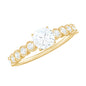 1.7 Carat Cushion Cut Moissanite Solitaire Engagement Ring with Side Stones