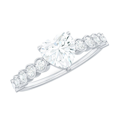 1.5 Carat Heart Shape Certified Moissanite Solitaire Engagement Ring