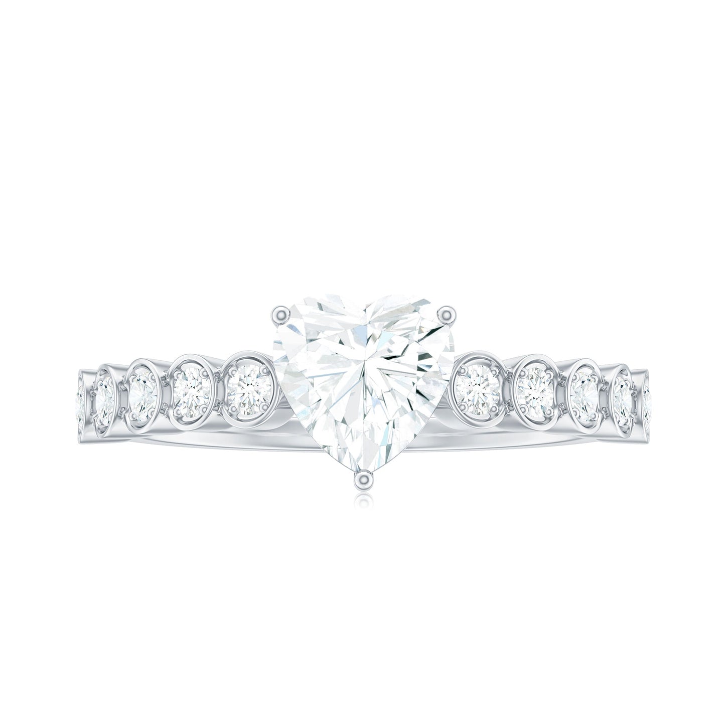 1.5 Carat Heart Shape Certified Moissanite Solitaire Engagement Ring