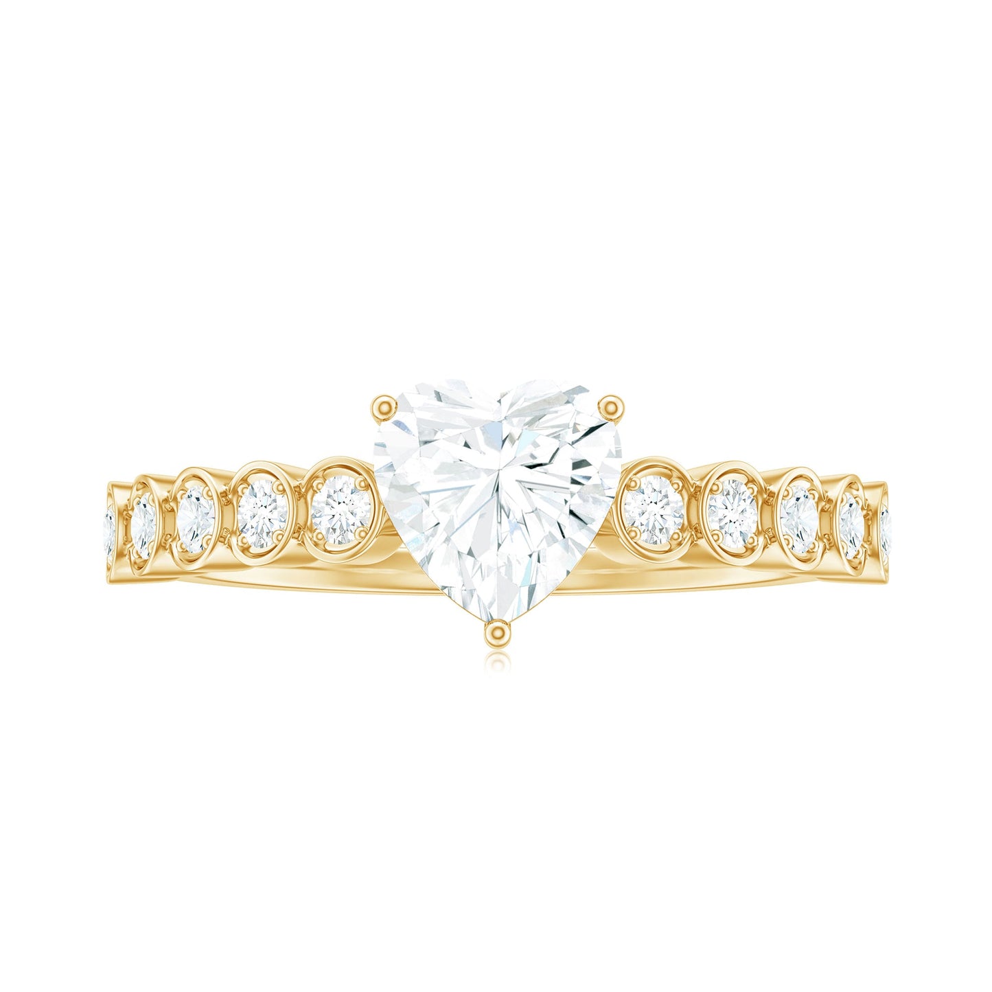 1.5 Carat Heart Shape Certified Moissanite Solitaire Engagement Ring